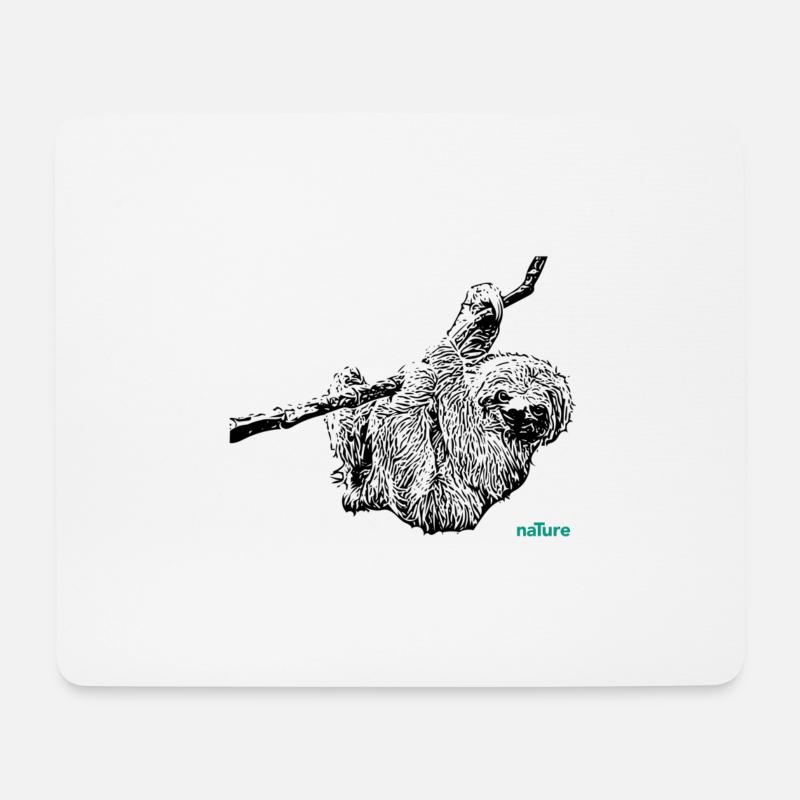 Faultier - Mousepad (Querformat) - Weiß