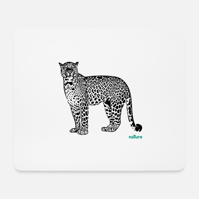 Leopard - Mousepad (Querformat) - Weiß