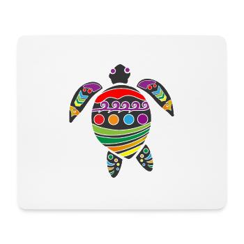 Cadeau de tatouage tribal polynésien de tortue maorie - Tapis de souris (format paysage) - blanc - Devant