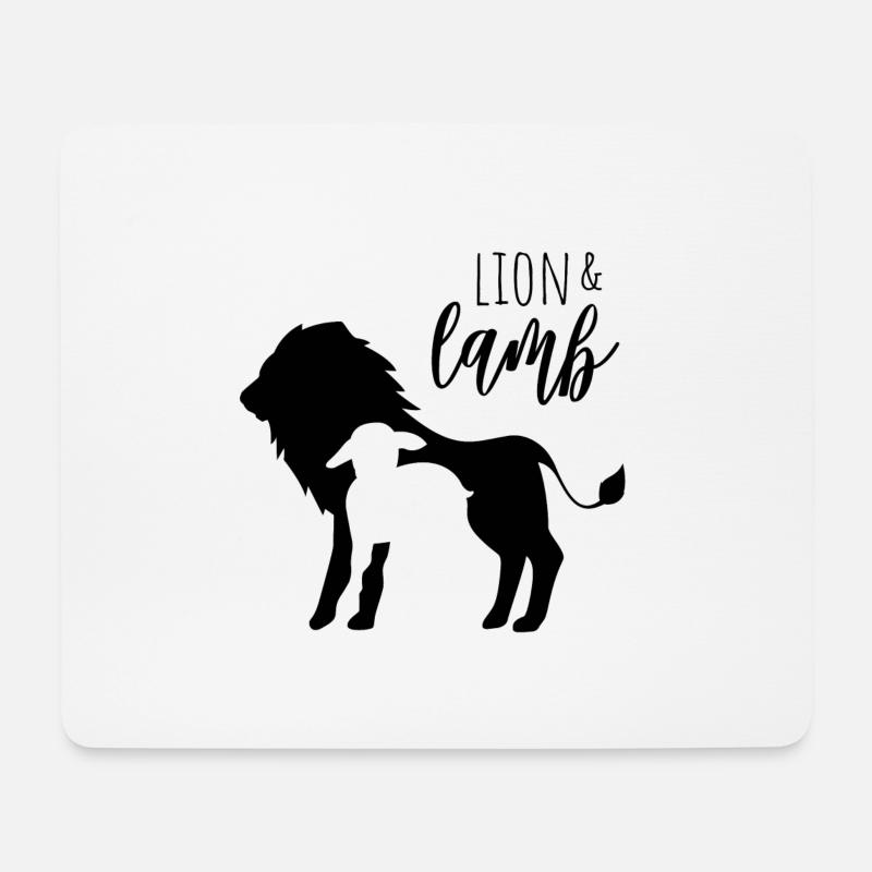 lion and the lamb – kompaktes Design - Mousepad (Querformat) - Weiß