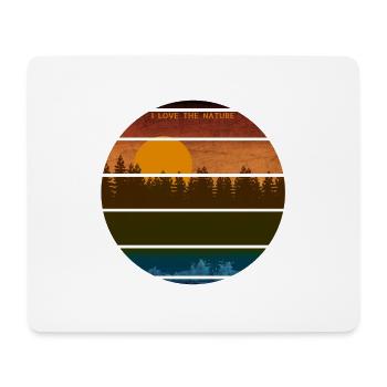 J'aime la nature - vintage - coucher de soleil - Tapis de souris (format paysage) - blanc - Devant