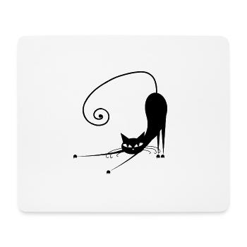 Black Cat Funny EW people - Mousepad (Querformat) - Weiß - Vorne