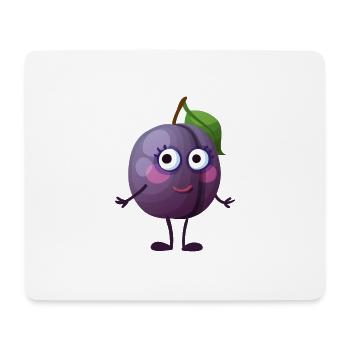 Süße Pflaume Smile - Mousepad (Querformat) - Weiß - Vorne