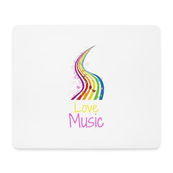 Liebe Musik Geschenkidee Spaß niedlich bunt - Mousepad (Querformat) - Weiß - Vorne