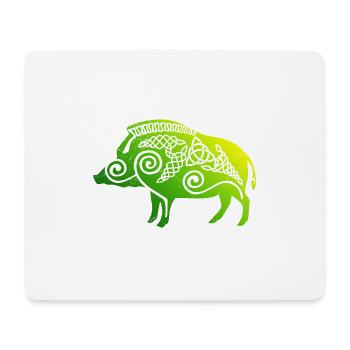 Symbole celtique sanglier noeud celtique - Tapis de souris (format paysage) - blanc - Devant