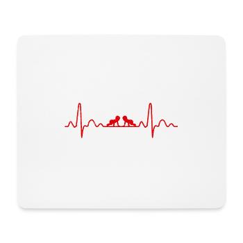 Cadeau de papa de jumeaux de maman de battement de coeur - Tapis de souris (format paysage) - blanc - Devant