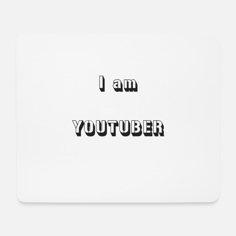 I am Youtuber - Mousepad (Querformat) - Weiß