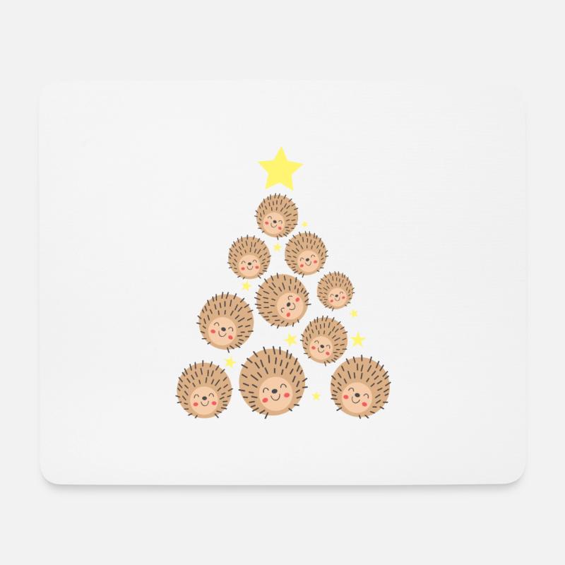 Hedgehog xmas Christmas tree - Mouse Pad (horizontal) - white