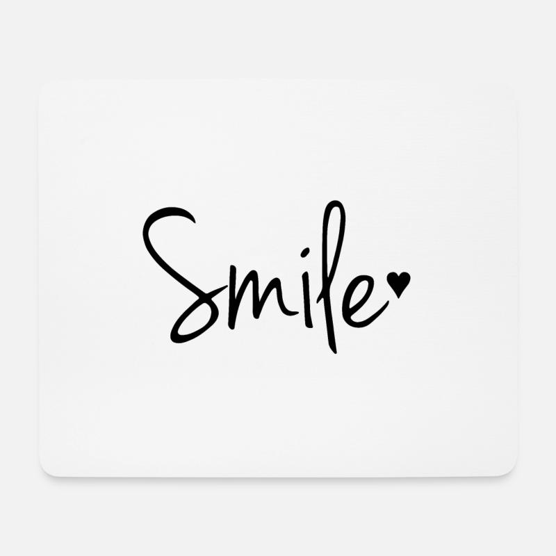Smile - Mousepad (Querformat) - Weiß