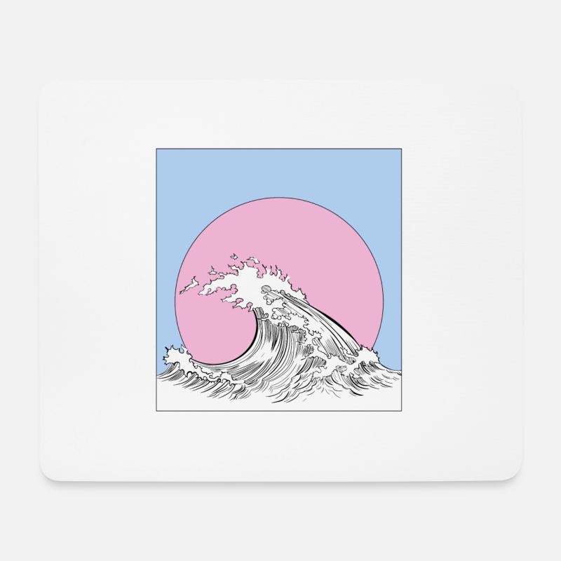 Welle - Mousepad (Querformat) - Weiß