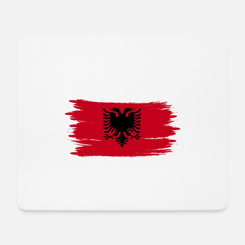 Albania Flag - Mousepad (Querformat) - Weiß