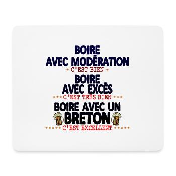 boire moderation exces breton bien tres excellent - Tapis de souris (format paysage) - blanc - Devant