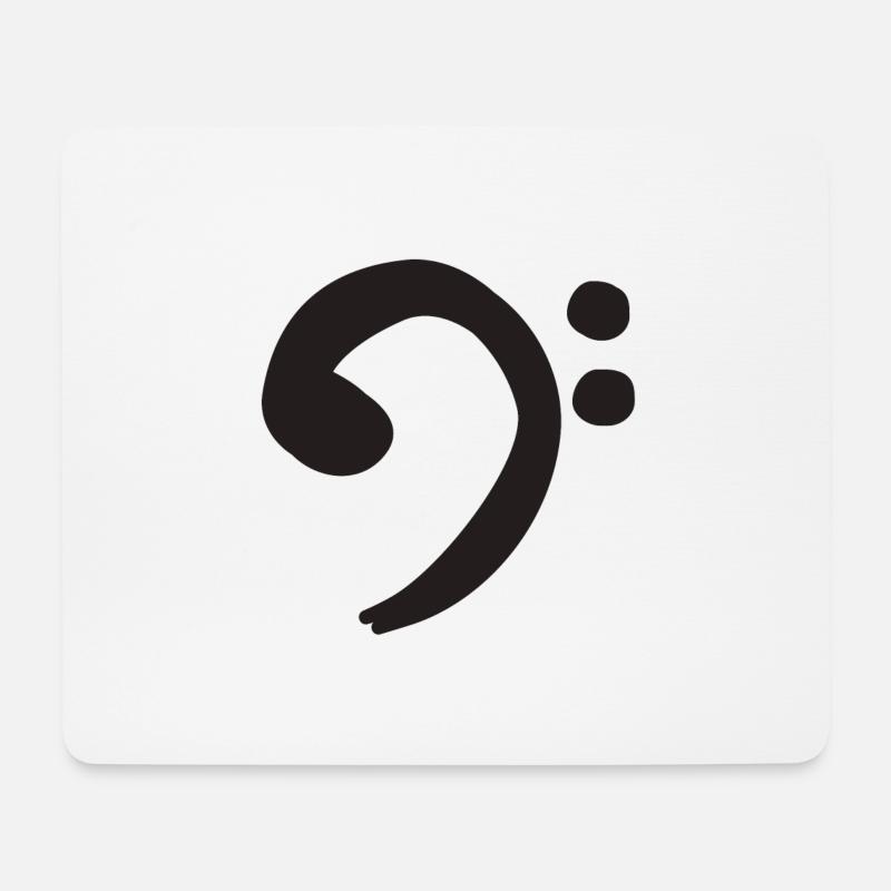 Bassschlüssel - Schwarz - Mousepad (Querformat) - Weiß