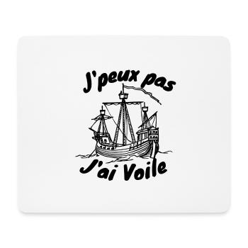 j'peux j'ai voile t shirt voiles drôle - Tapis de souris (format paysage) - blanc - Devant