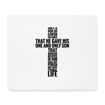 Johannes 3,16 Bibelvers Kreuz - Mousepad (Querformat) - Weiß - Vorne