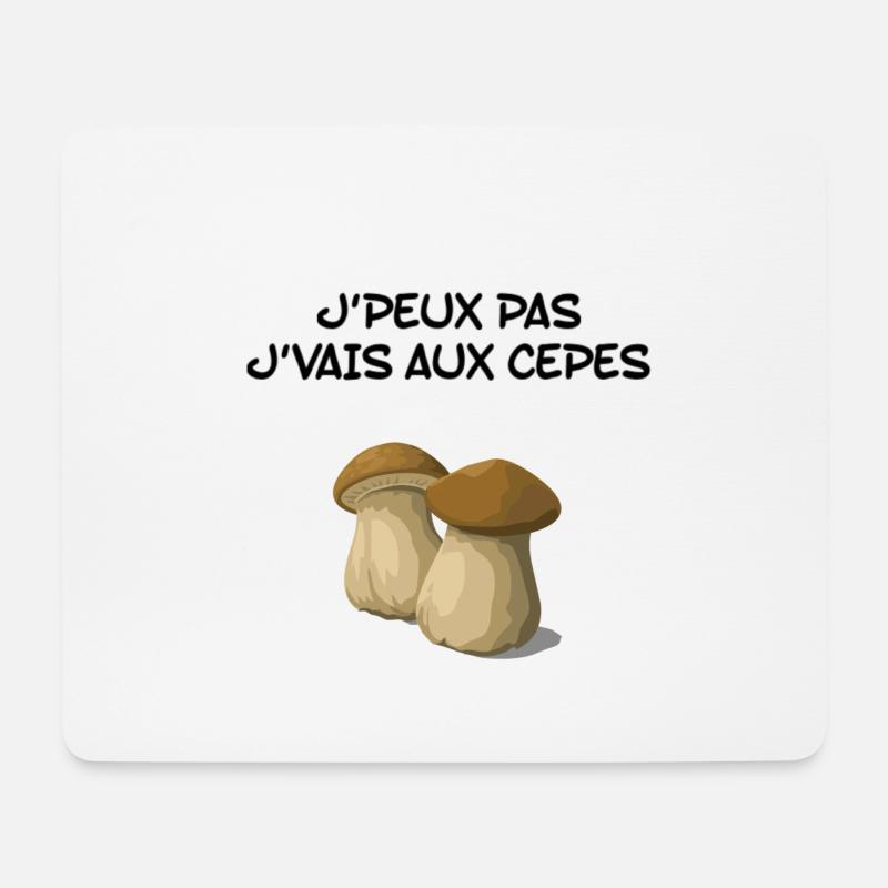 Ich kann nicht, ich gehe zu Steinpilzen - Mousepad (Querformat) - Weiß