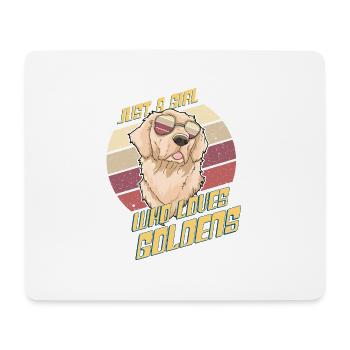 Fille qui aime les cadeaux pour chiens Golden Retrievers - Tapis de souris (format paysage) - blanc - Devant