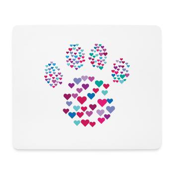 Paw Print Heart Gift Idea Dog Lover Paw - Mouse Pad (horizontal) - white - Front
