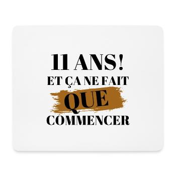 11ème anniversaire pour fille te garçon - Tapis de souris (format paysage) - blanc - Devant