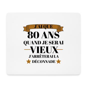80e anniversaire pour grand-père et grand-mère - Tapis de souris (format paysage) - blanc - Devant