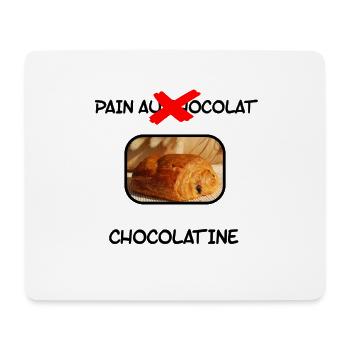 Pain au chocolat/chocolatine - Tapis de souris (format paysage) - blanc - Devant