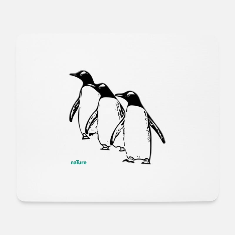 Pinguin - Mousepad (Querformat) - Weiß