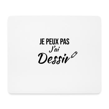Je peux pas j'ai dessin - Tapis de souris (format paysage) - blanc - Devant
