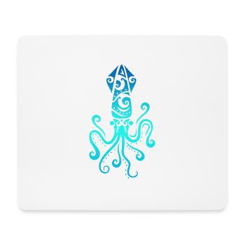 Idée de cadeau de tatouage tribal polynésien de calmar maori - Tapis de souris (format paysage) - blanc - Devant