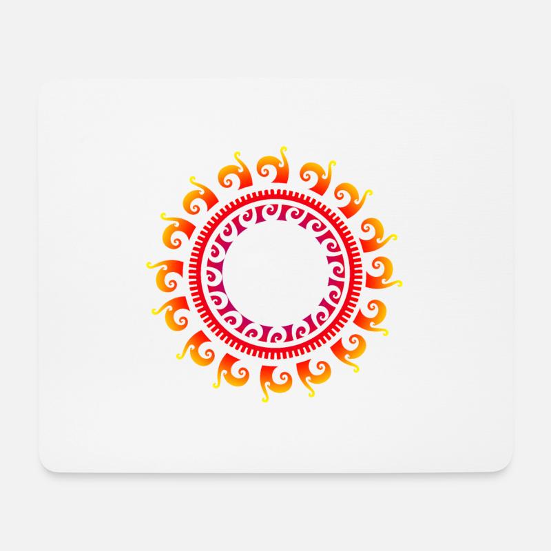 Maori Sonne Polynesian Tribal Tattoo Geschenkidee - Mousepad (Querformat) - Weiß