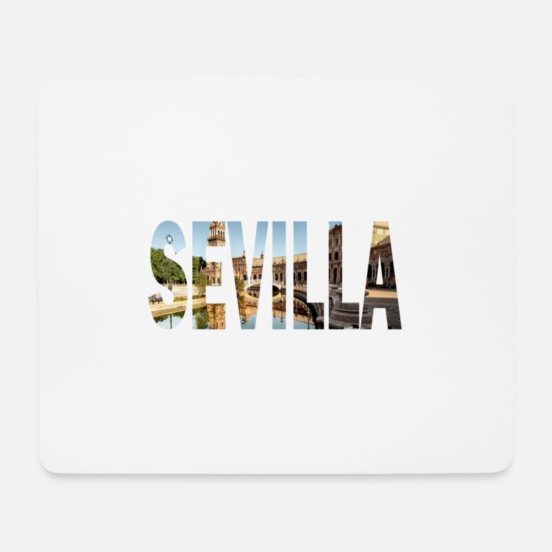 Sevilla paisaje urbano - Mousepad (Querformat) - Weiß