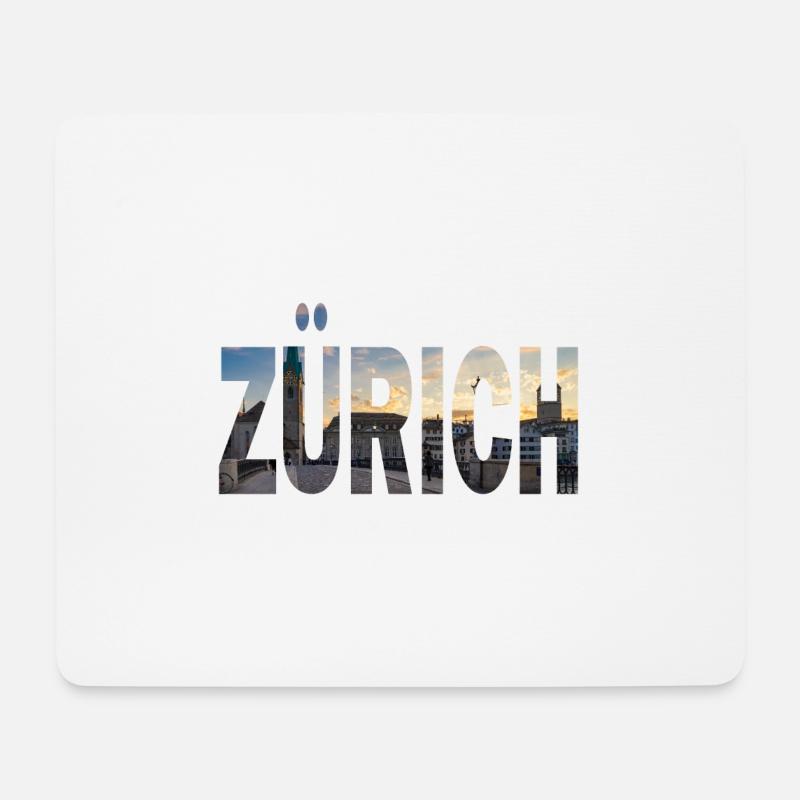 Zürich Stadtbild - Mousepad (Querformat) - Weiß
