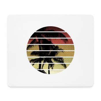 Vintage palmiers coucher de soleil - Tapis de souris (format paysage) - blanc - Devant