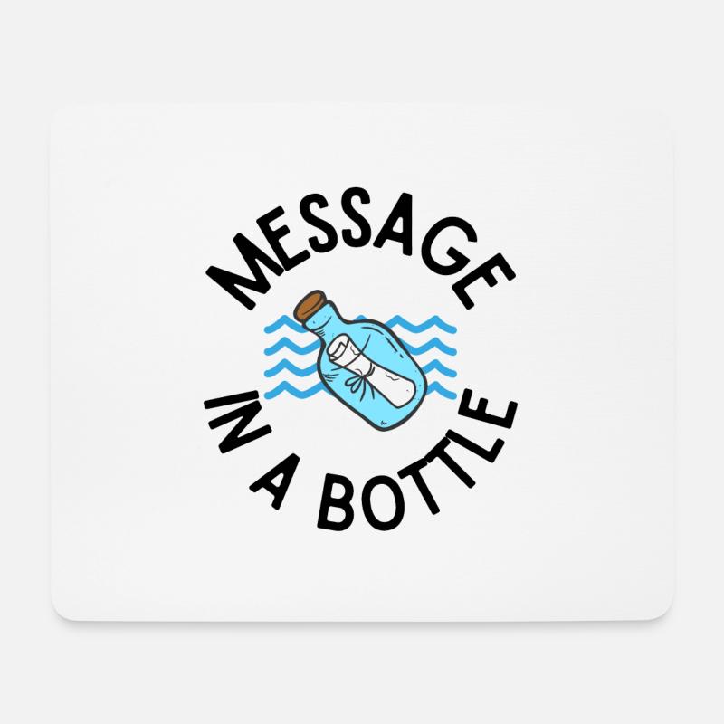 Flaschenpost Nautisches Design Perfektes Geschenk - Mousepad (Querformat) - Weiß