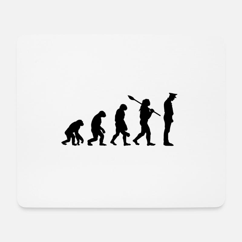 Polizist der Evolution Polizist - Mousepad (Querformat) - Weiß