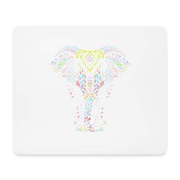Elefant Mandala Tribal Ganesha Chakra Yoga Tattoo - Mousepad (Querformat) - Weiß - Vorne