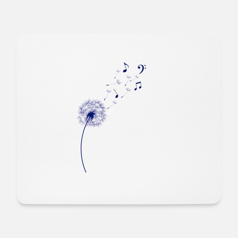Regenbogen Pusteblume Noten Musik Löwenzahn - Mousepad (Querformat) - Weiß