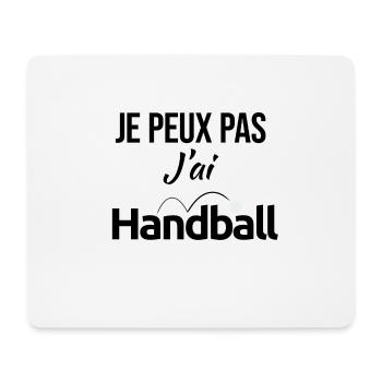 Hand Handball Je peux pas j'ai... sport humour - Tapis de souris (format paysage) - blanc - Devant