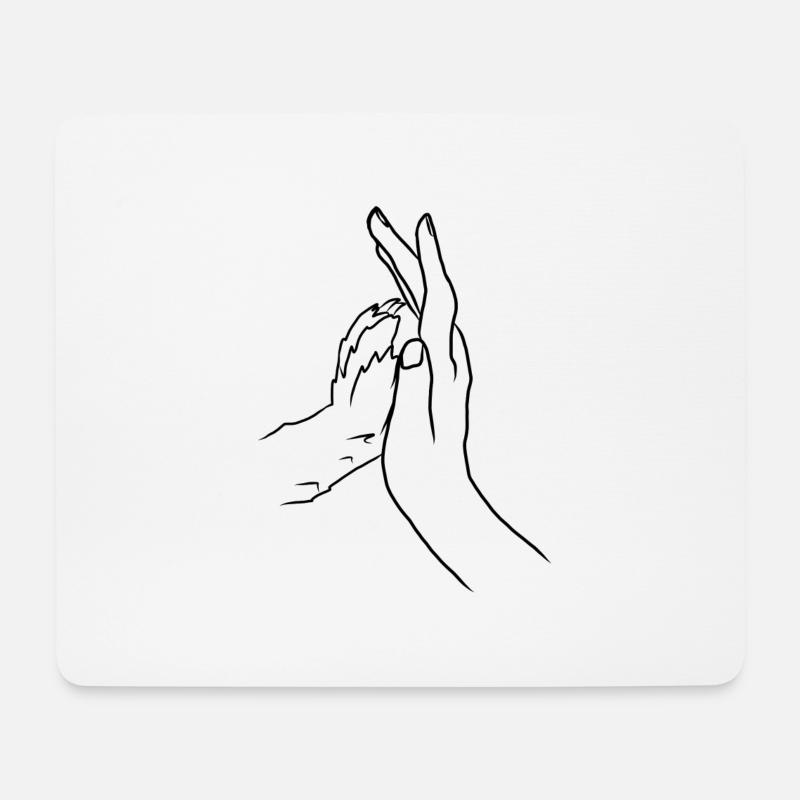 Hund Pfote Katze Geschenk Tierliebe Tier Haustier - Mousepad (Querformat) - Weiß