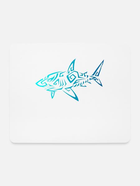 Hawaii Mano Tribal Shark Ocean Life Shark Geschenk - Mousepad (Querformat) - Weiß