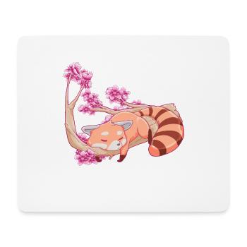Vintage Red Panda japanische Kirschblütenblume - Mousepad (Querformat) - Weiß - Vorne