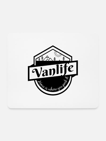 Van Life, Camping, Bus, Pullover - Mousepad (Querformat) - Weiß