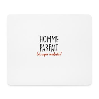 homme parfait et super modeste - Tapis de souris (format paysage) - blanc - Devant