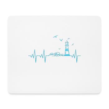 Côte Pouls - Tapis de souris (format paysage) - blanc - Devant