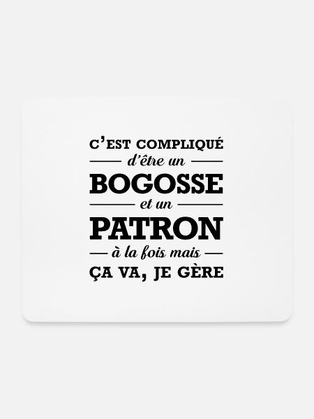 PATRON ET BEAU GOSSE - Tapis de souris (format paysage) - blanc