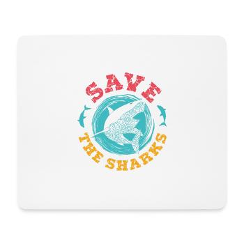 Save the Sharks Hai Fisch Schutz Taucher Geschenk - Mousepad (Querformat) - Weiß - Vorne