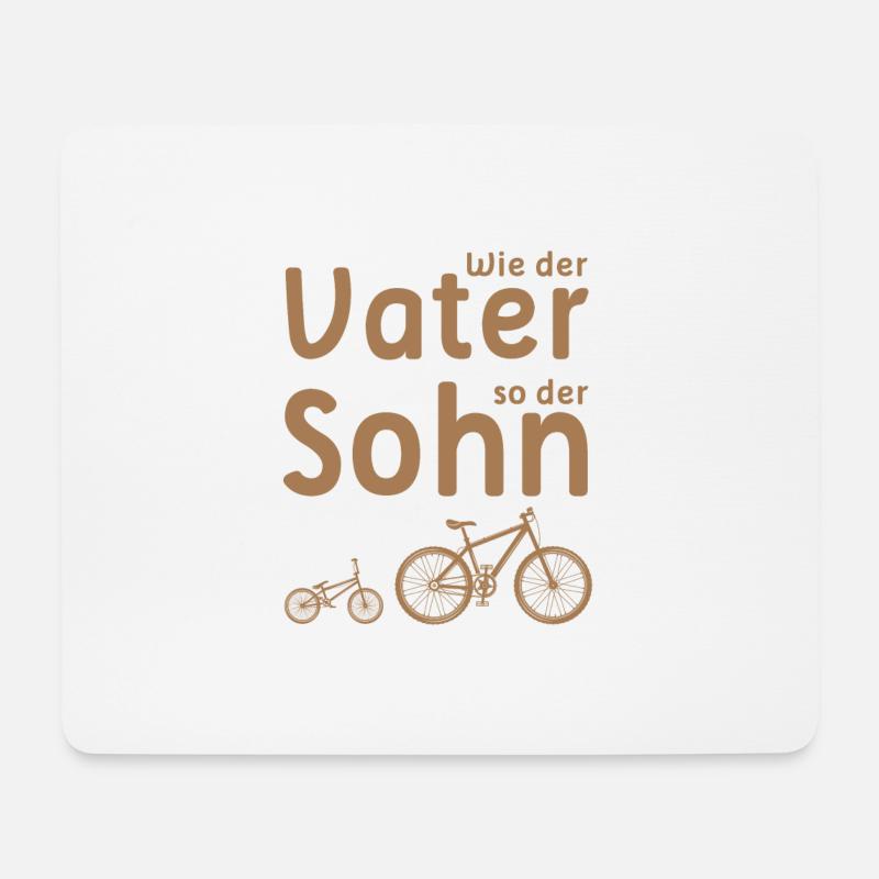 Wie der vater so der sohn Geschenk Fahrrad Sport - Mousepad (Querformat) - Weiß