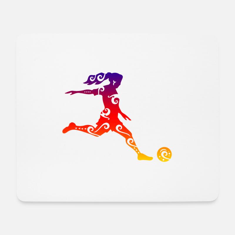 Maori Fußballmädchen Polynesien Tribal Tattoo Gift - Mousepad (Querformat) - Weiß