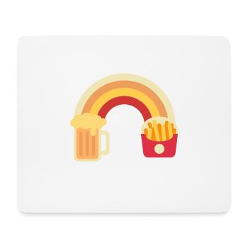 Bière et frites - Tapis de souris (format paysage) - blanc - Devant