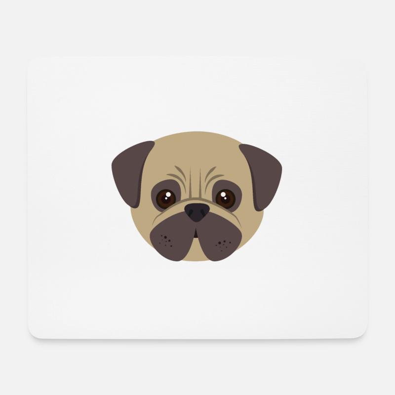 Mops - Mousepad (Querformat) - Weiß