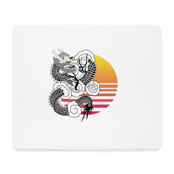 Dragon chinois - Tapis de souris (format paysage) - blanc - Devant